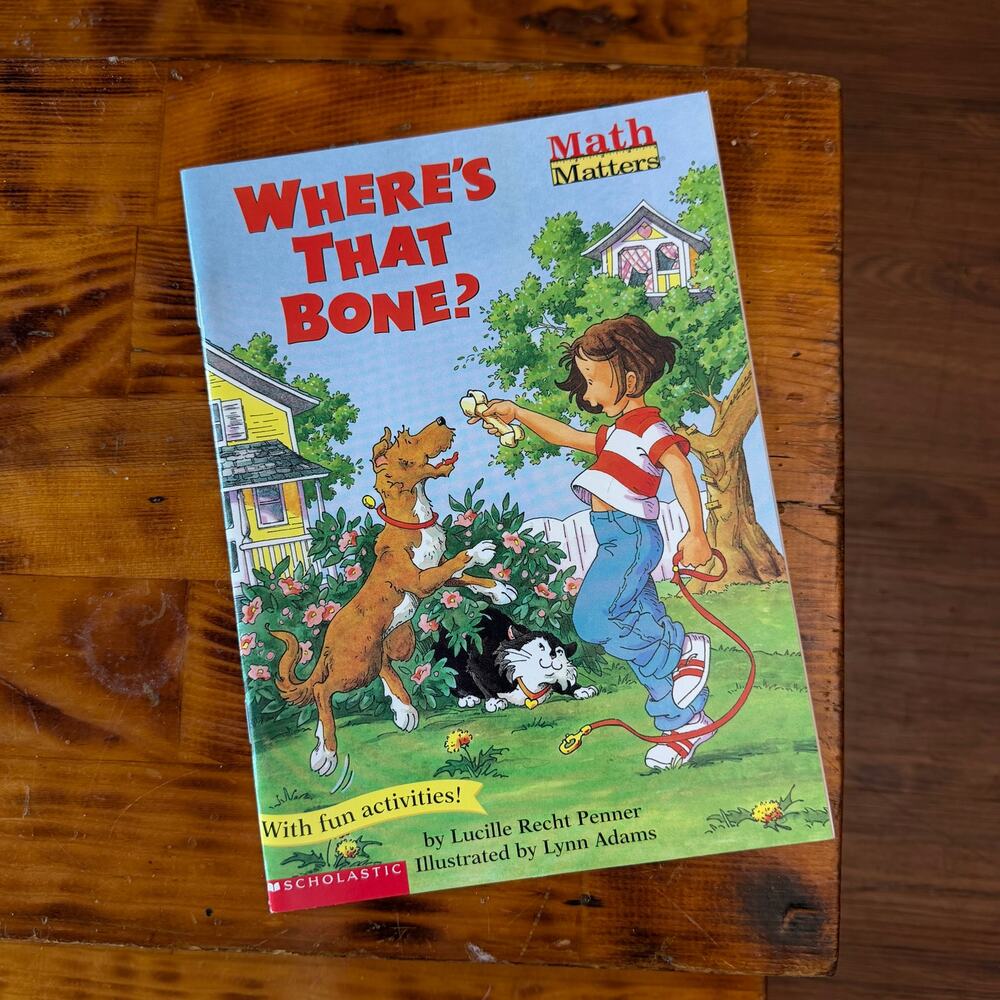 Vintage 2001 Scholastic Math Matters Where's That Bone? Paperback Book